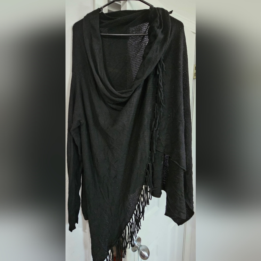 Lovestitch Black Fringe Sweater